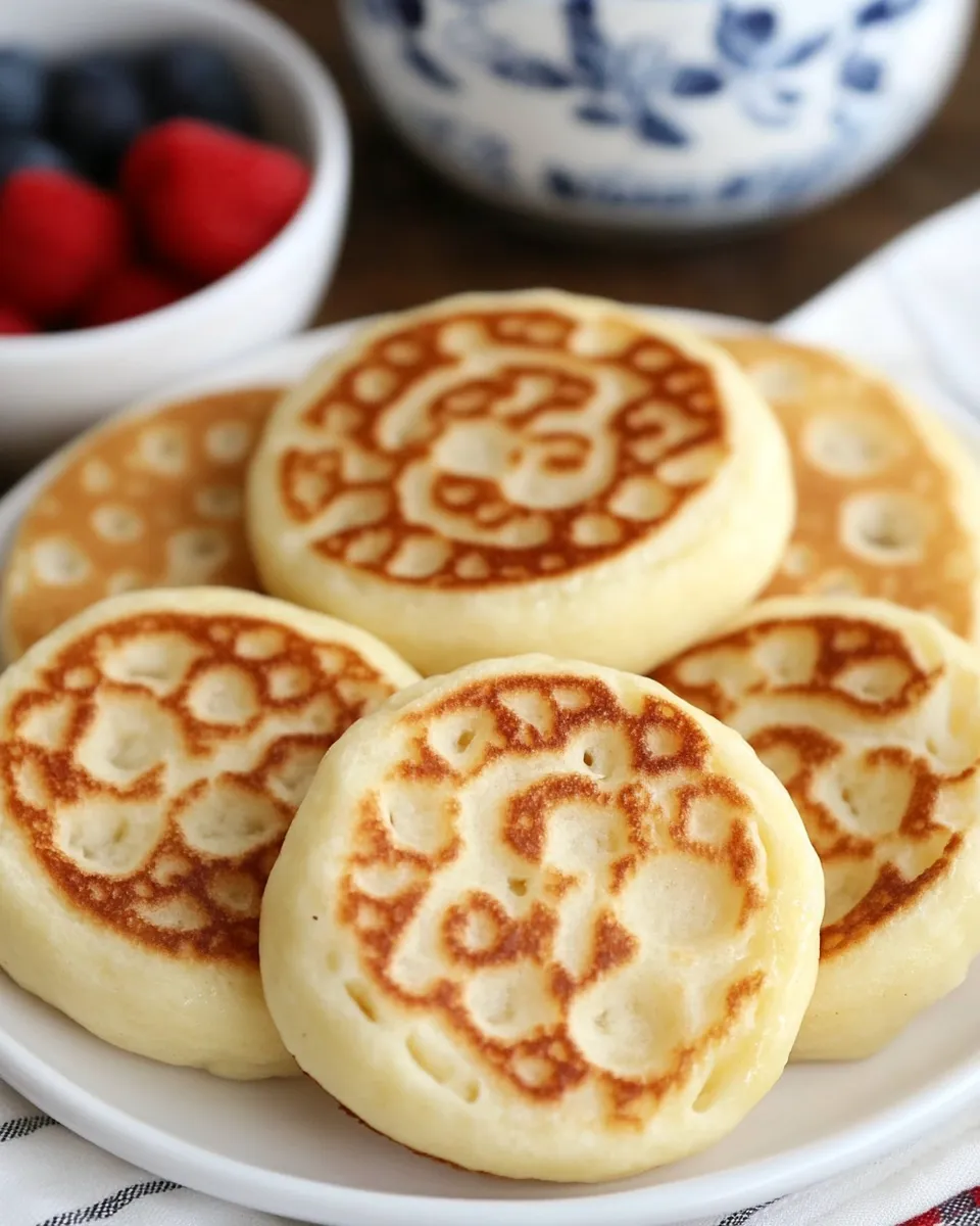 Classic Traditional English Crumpets image