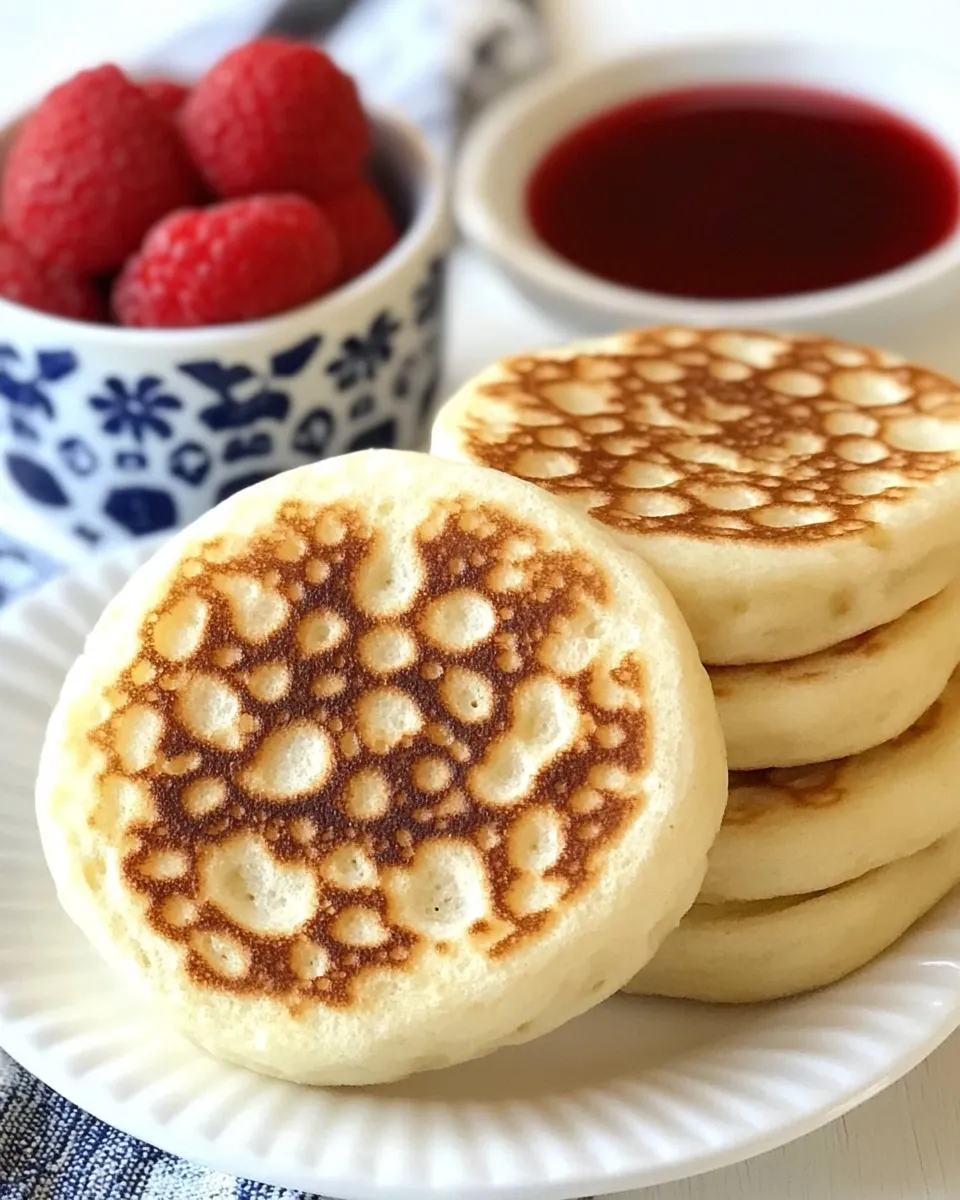 Delicious Traditional English Crumpets shot