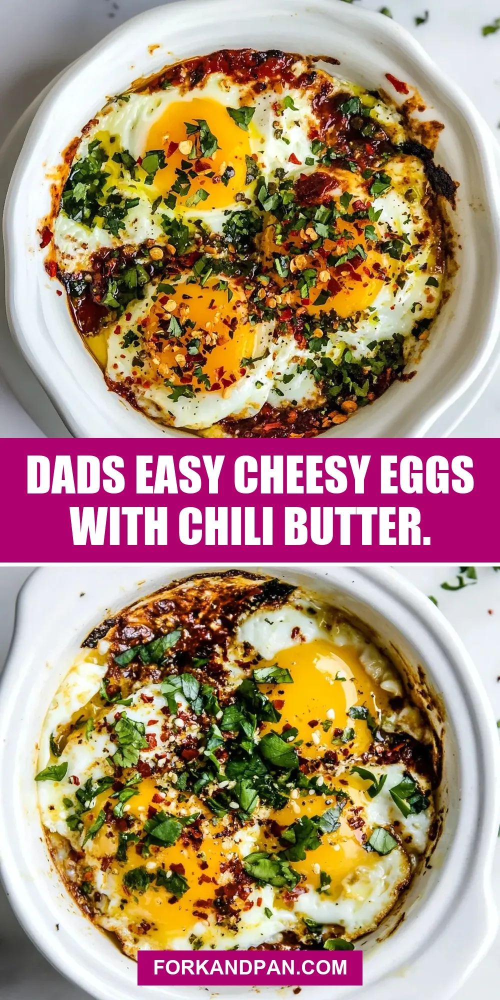 Dads Easy Cheesy Eggs With Chili Butter. Recipe