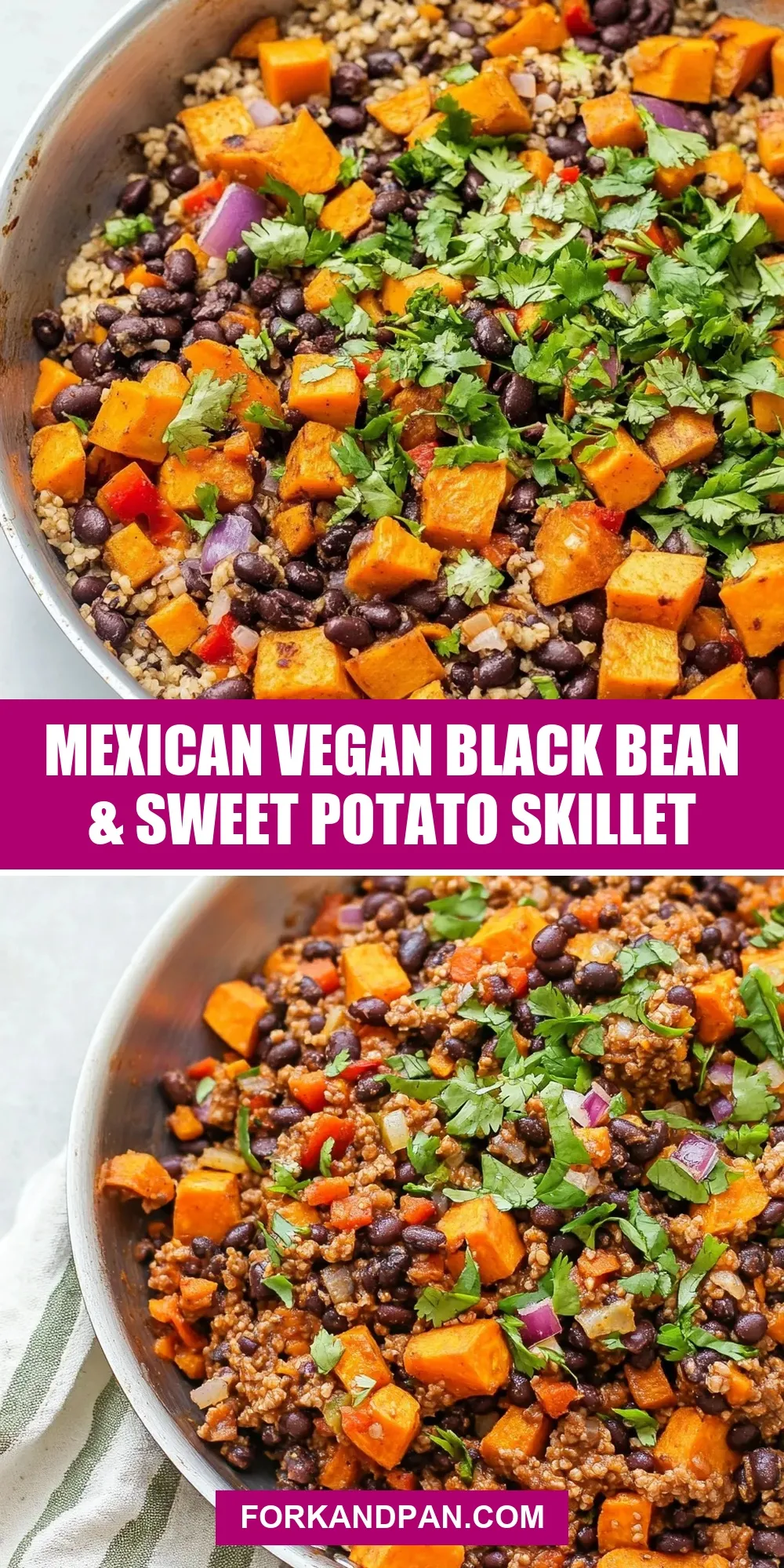 Mexican Vegan Black Bean & Sweet Potato Skillet Recipe