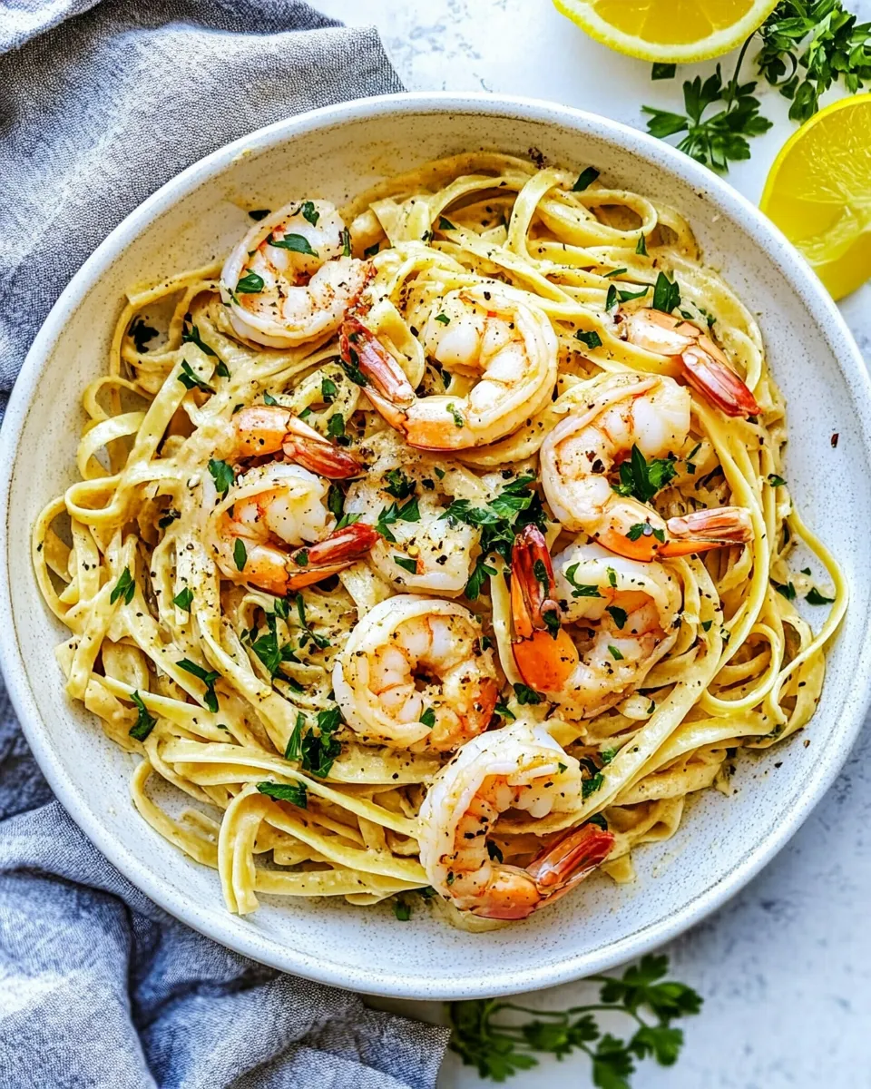 Classic 20 Minute Shrimp Fettuccine image