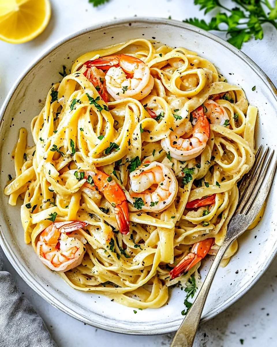 Easy 20 Minute Shrimp Fettuccine recipe photo