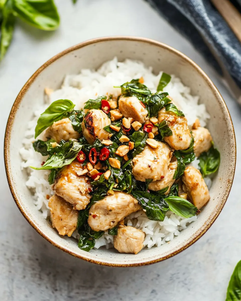 Delicious 30-Minute Thai Basil Chicken (Pad Krapow Gai) plate image