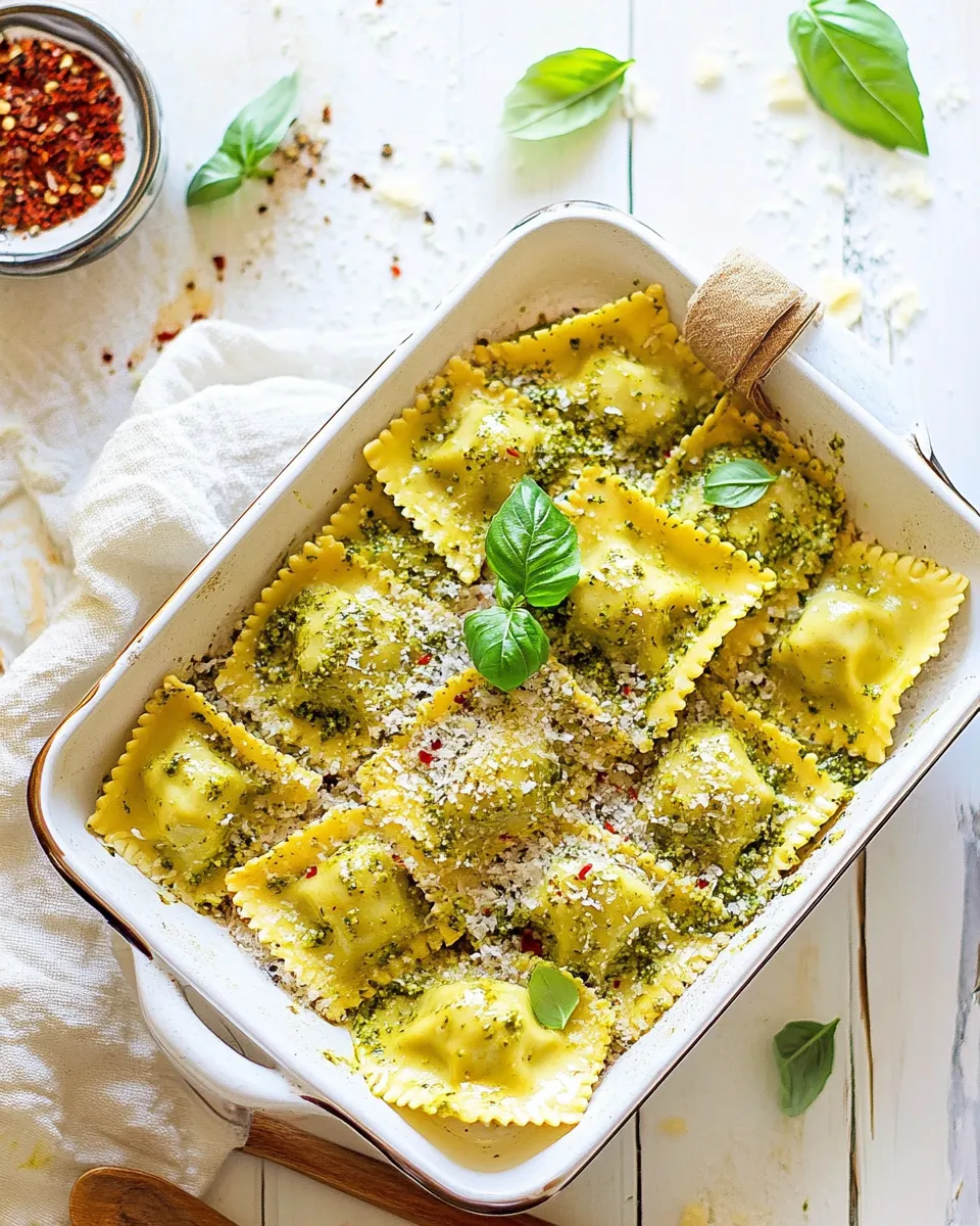 Classic 5-Ingredient Pesto Ravioli recipe photo