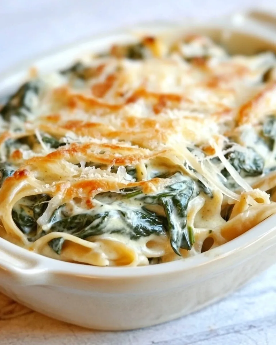 Easy 5-Ingredient Spinach & Pasta Alfredo photo