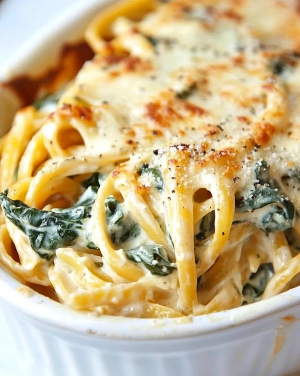Quick 5-Ingredient Spinach & Pasta Alfredo recipe photo
