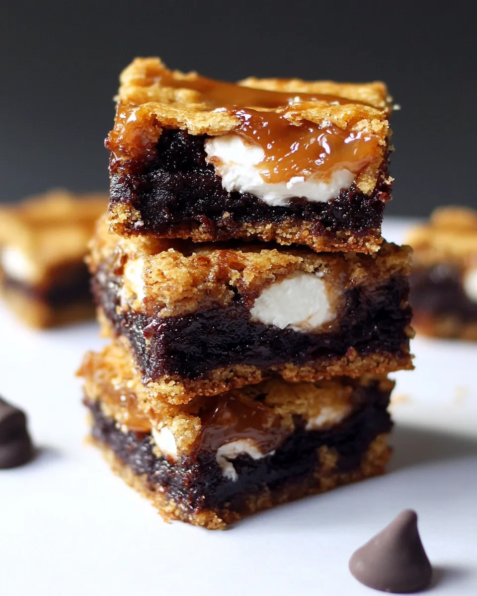 Easy 5 Ingredient Caramelized Smores Cookie Bars recipe photo