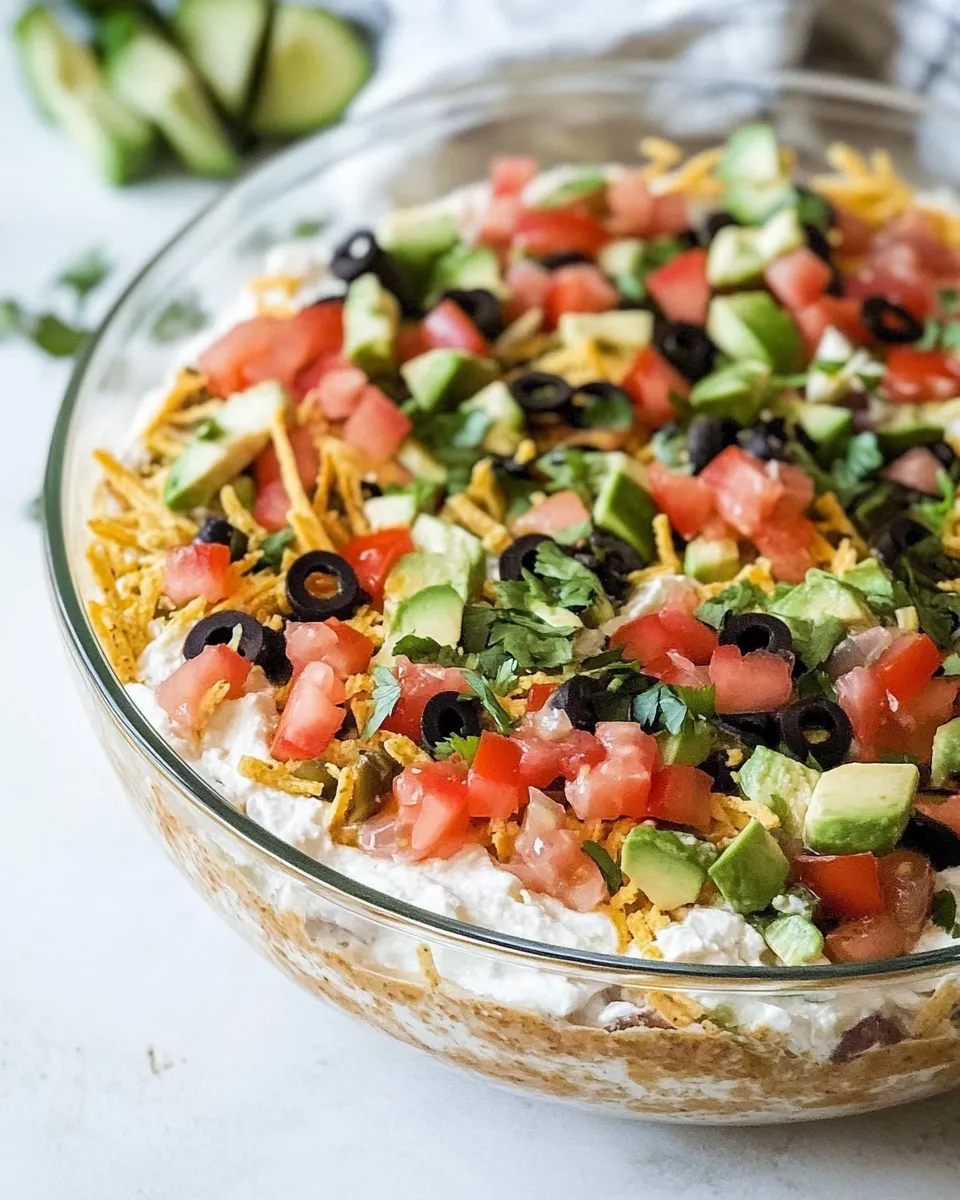 Delicious 7-Layer Dip shot