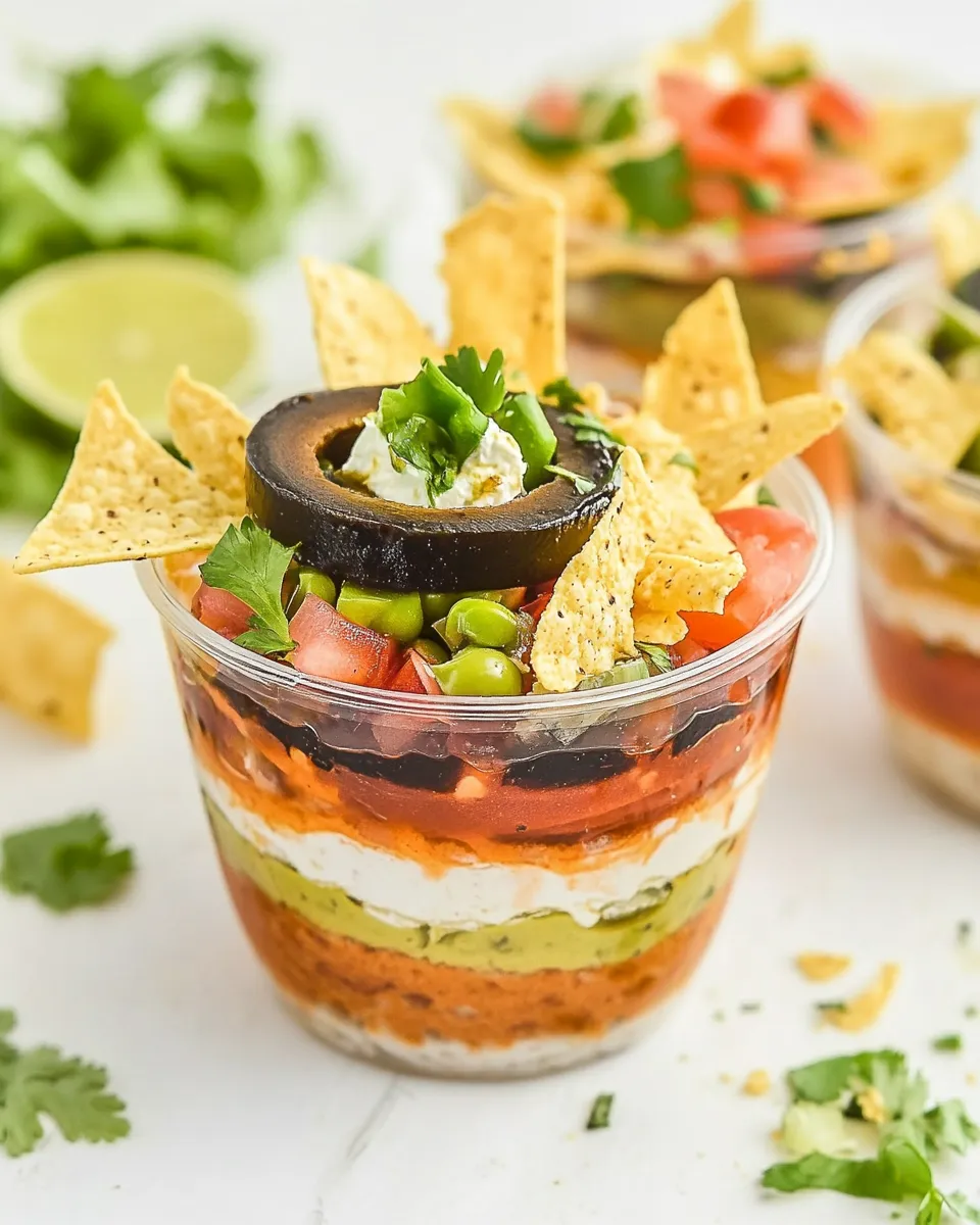 Easy 7 Layer Dip Cups recipe photo