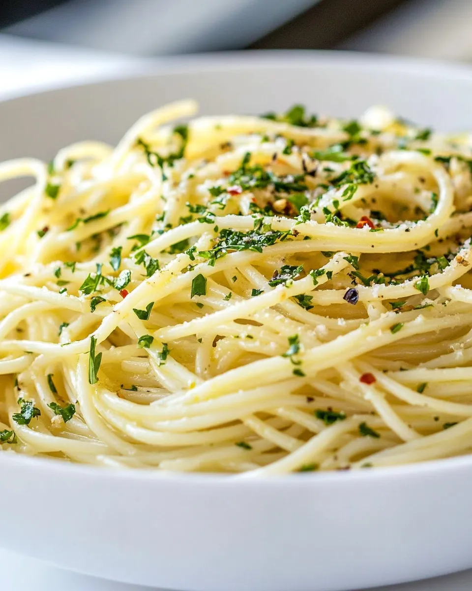 Easy Aglio e Olio food shot