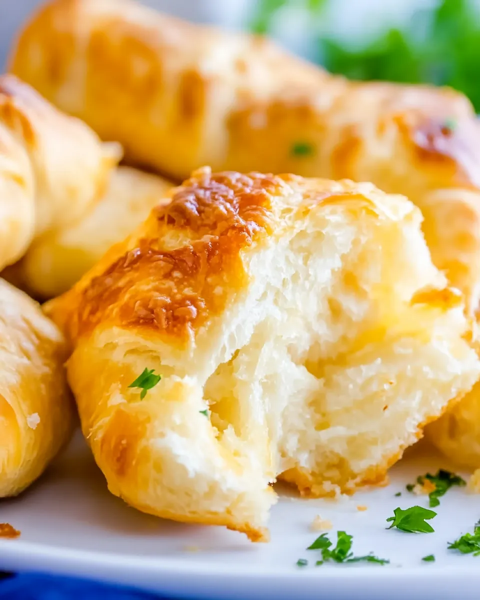Easy Air Fryer Cheesy Garlic Crescent Rolls food shot
