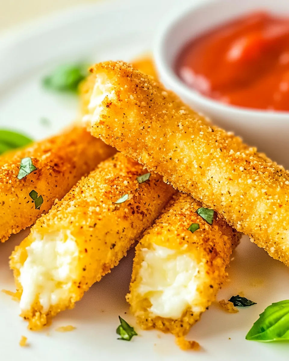 Delicious Air Fryer Mozzarella Sticks shot