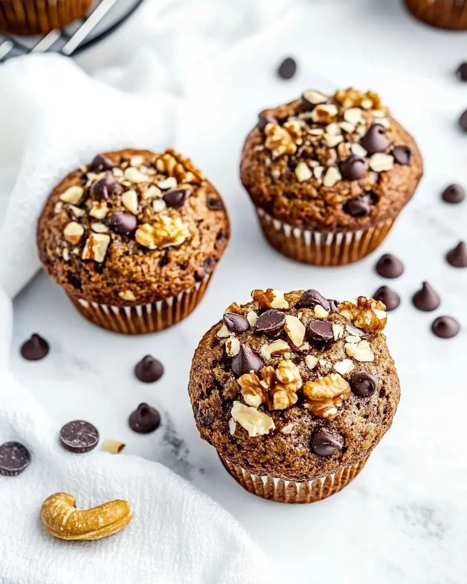 Delicious Almond Flour Paleo Banana Nut Muffins With Chocolate Chips image