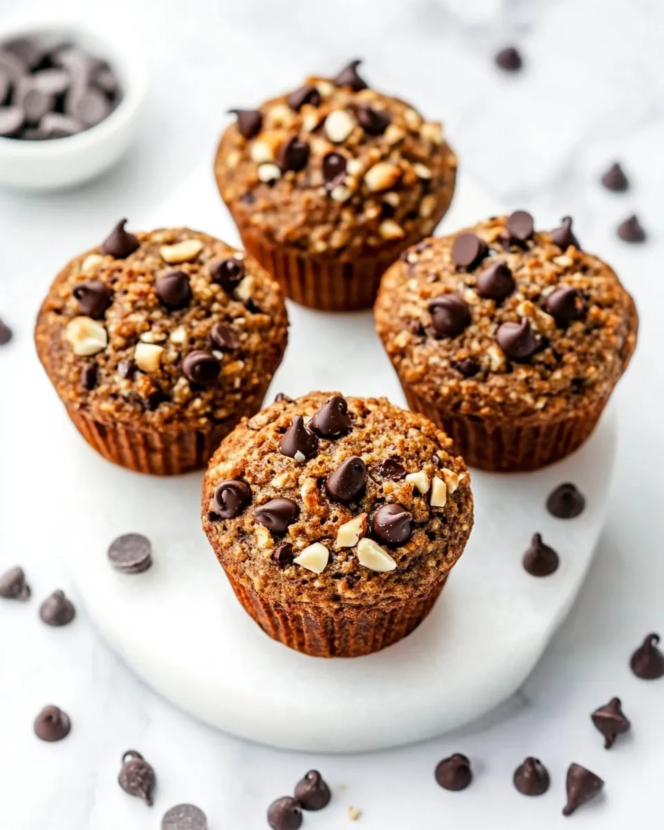 Tasty Almond Flour Paleo Banana Nut Muffins With Chocolate Chips shot