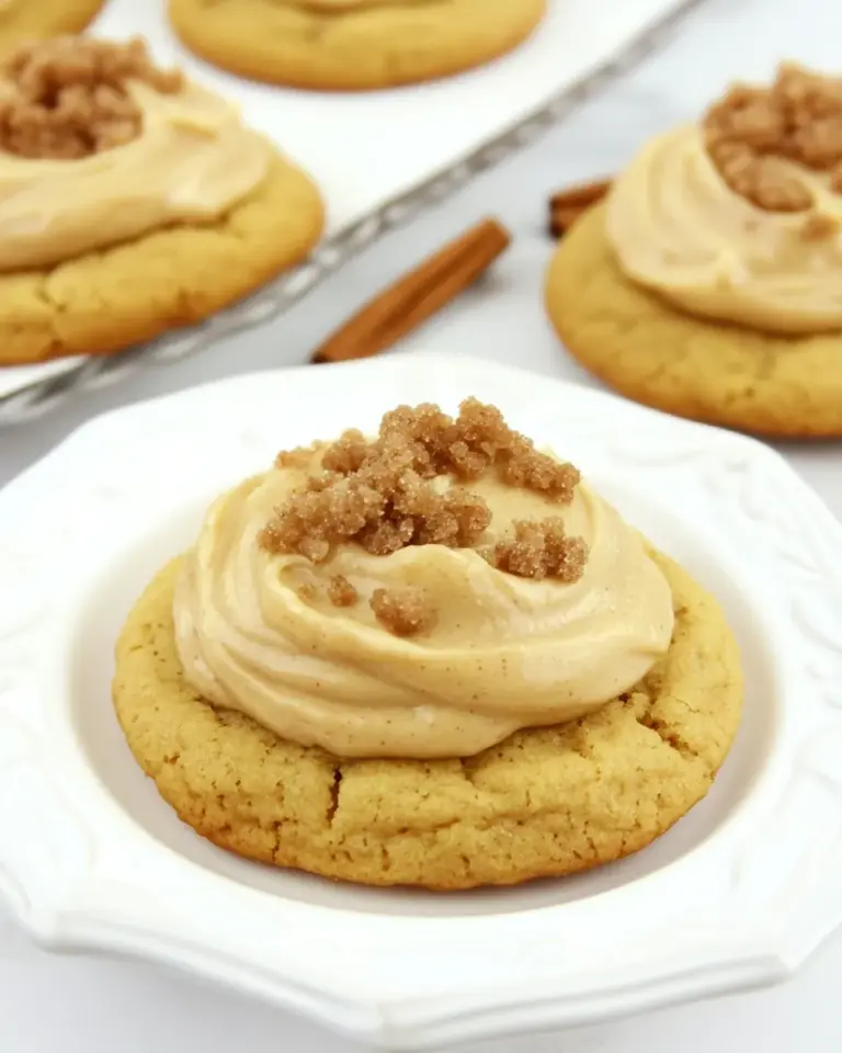 Homemade Almond Pudding Cookies with Brown Sugar Frosting photo
