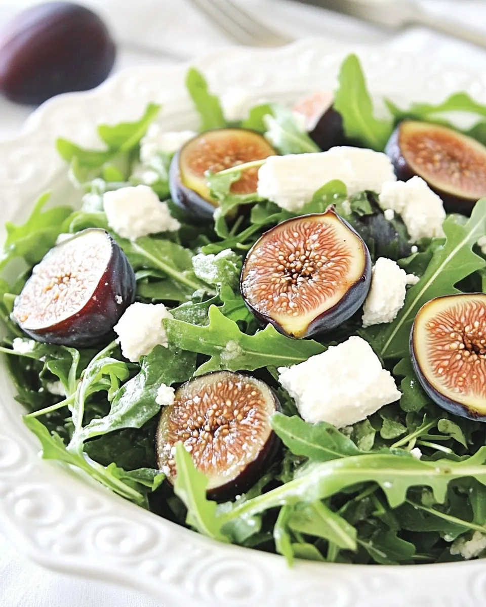 Fresh Arugula Fig Salad with Goat Cheese dish photo