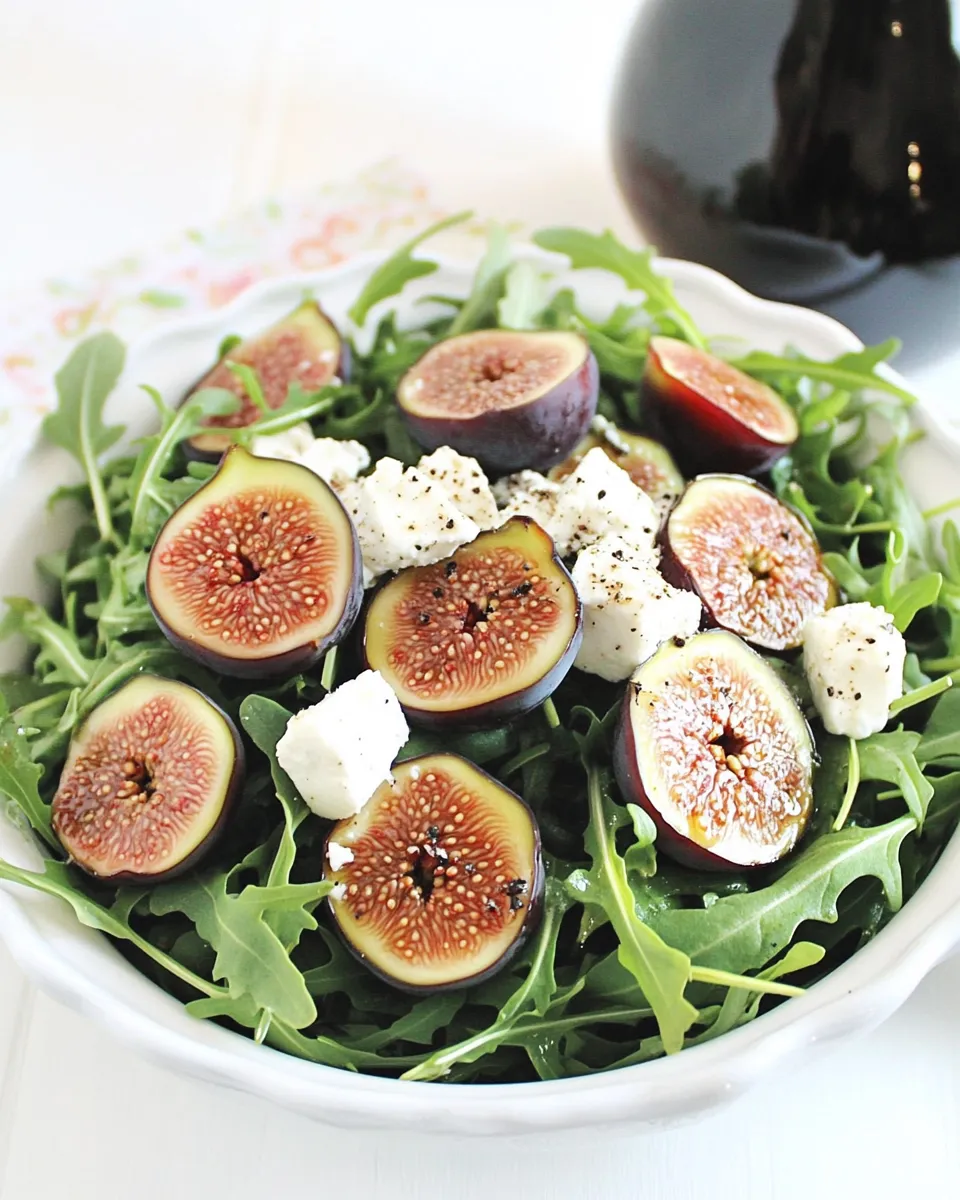 Healthy Arugula Fig Salad with Goat Cheese image