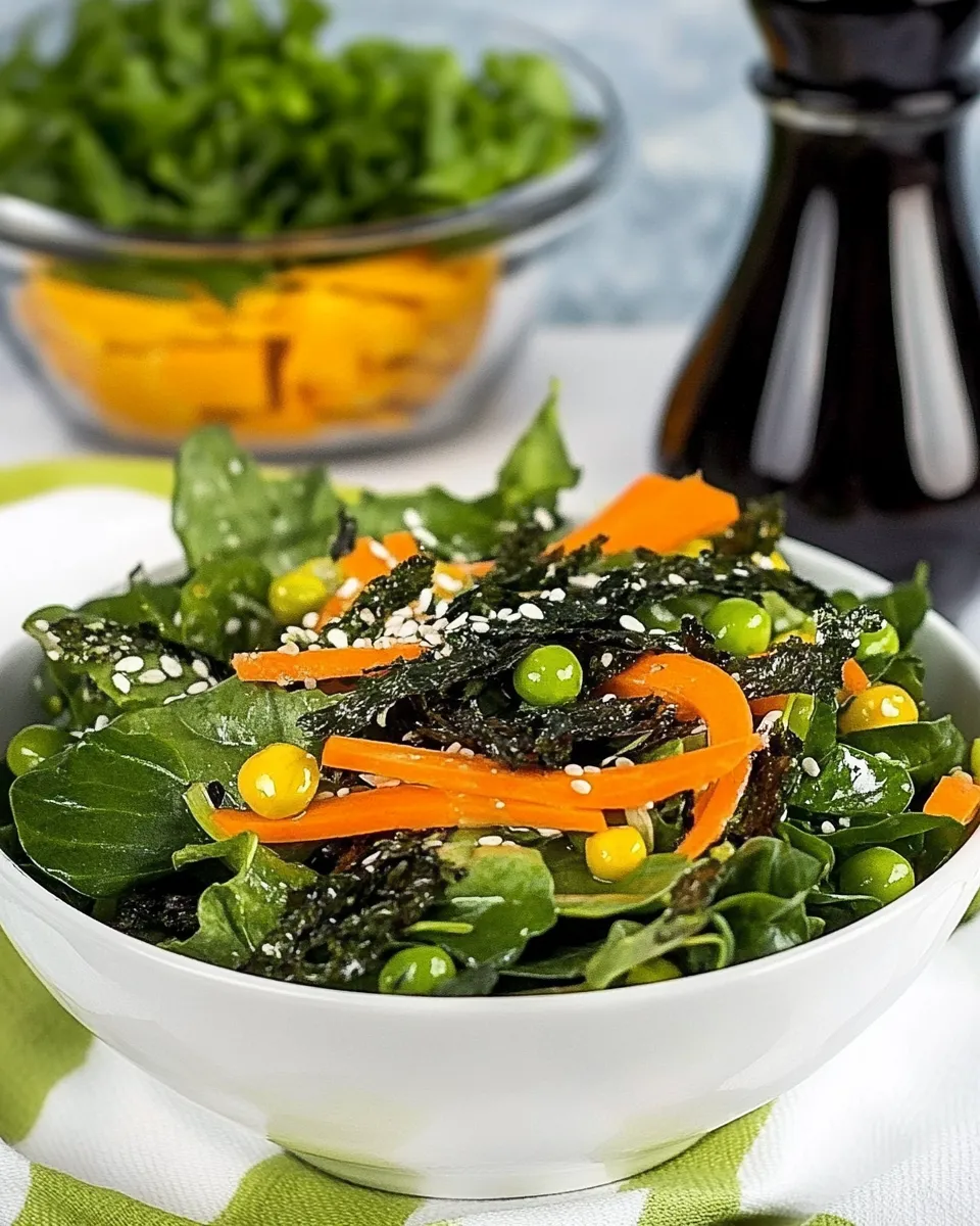 Easy Asian Green Salad with Soy-Sesame Dressing shot