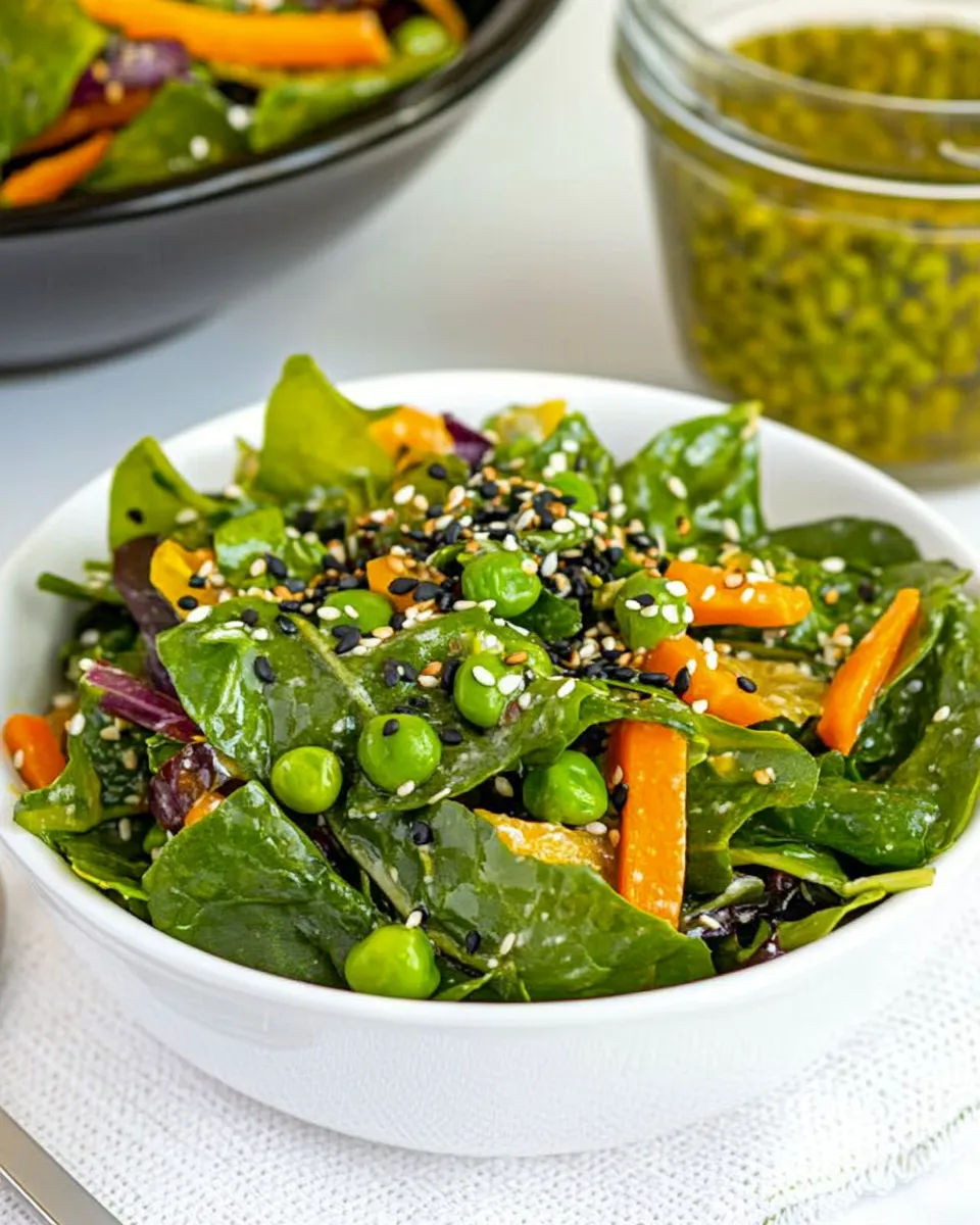 Delicious Asian Green Salad with Soy-Sesame Dressing recipe photo