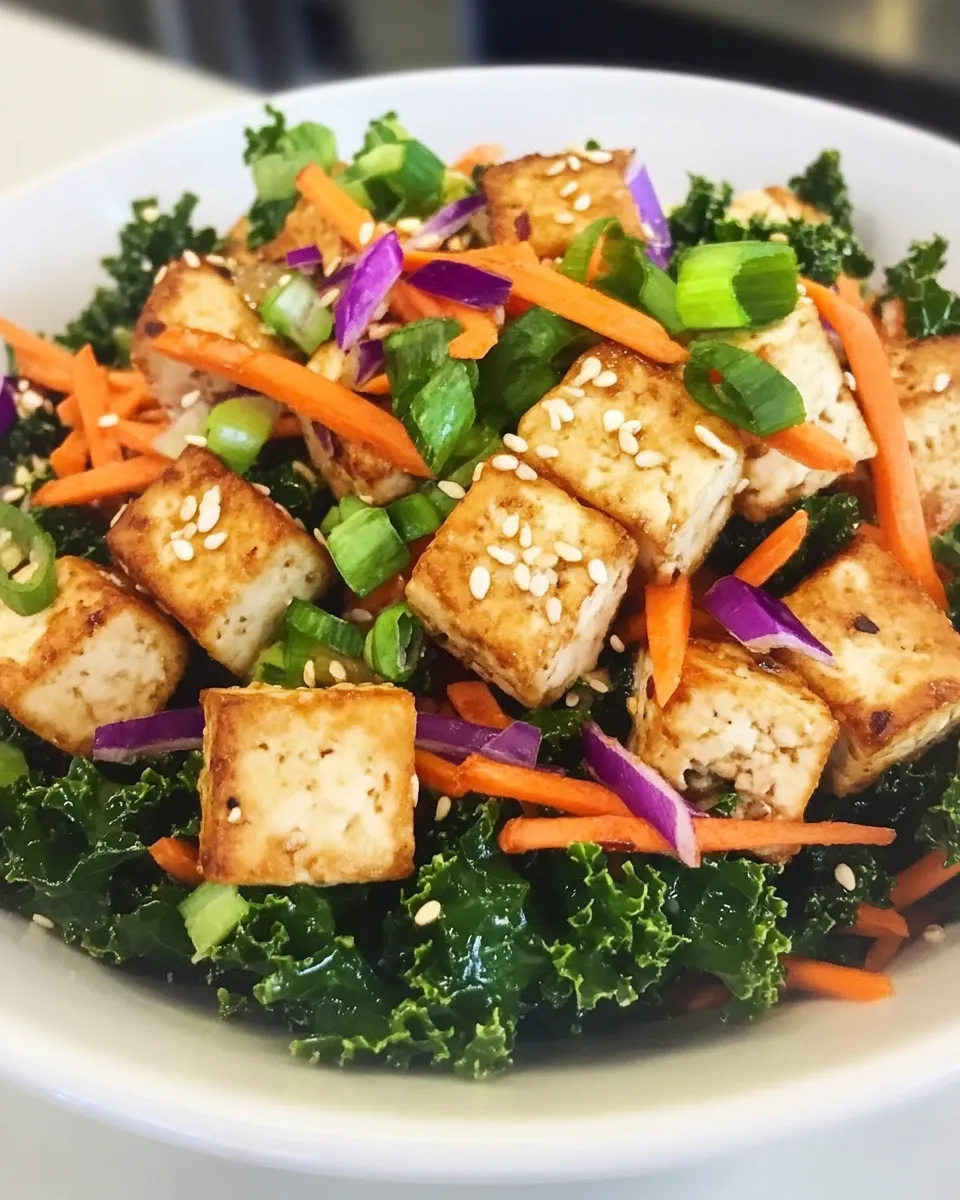 Quick Asian Kale & Tofu Salad (Protein-Rich!) shot