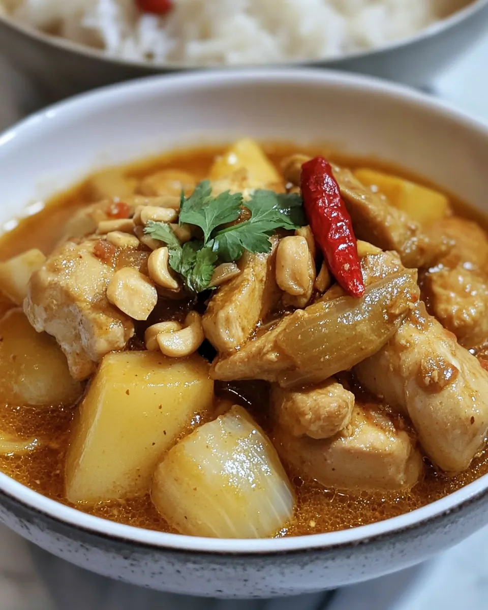 Delicious Authentic Massaman Chicken Curry shot