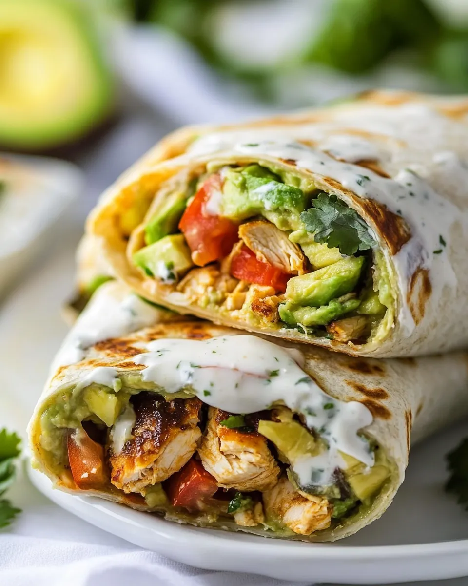 Classic Avocado Ranch Chicken Burrito Wraps dish photo