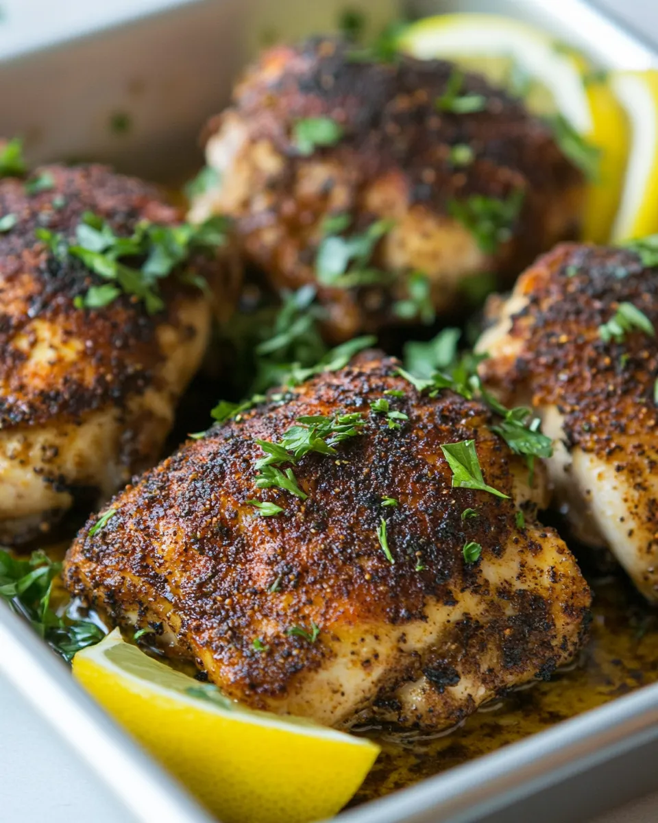 Easy Baked Blackened Chicken Thighs photo