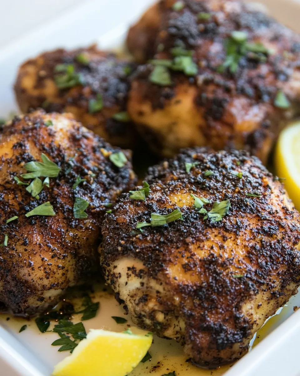 Delicious Baked Blackened Chicken Thighs image