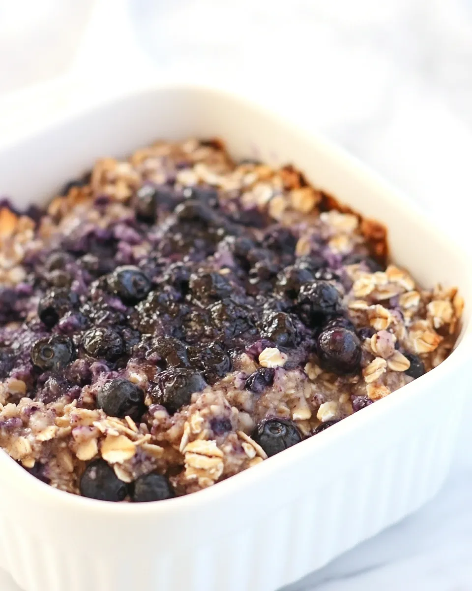 Easy Baked Blueberry Coconut Oatmeal photo