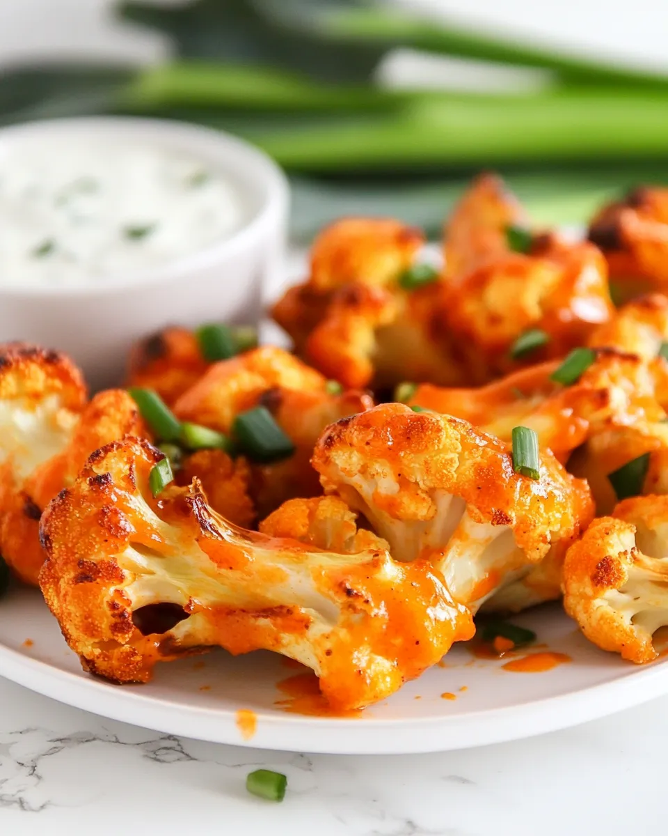 Delicious Baked Buffalo Cauliflower Wings shot