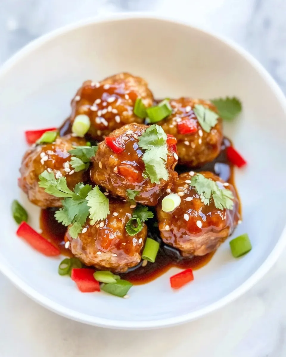 Savory Baked Chicken Meatballs with Sweet Oyster Sauce dish photo
