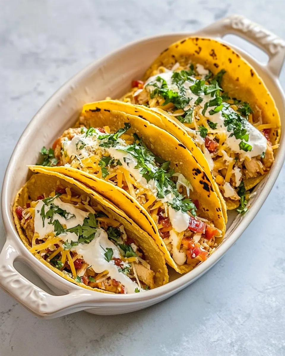 Savory Baked Chicken Tacos Recipe food shot