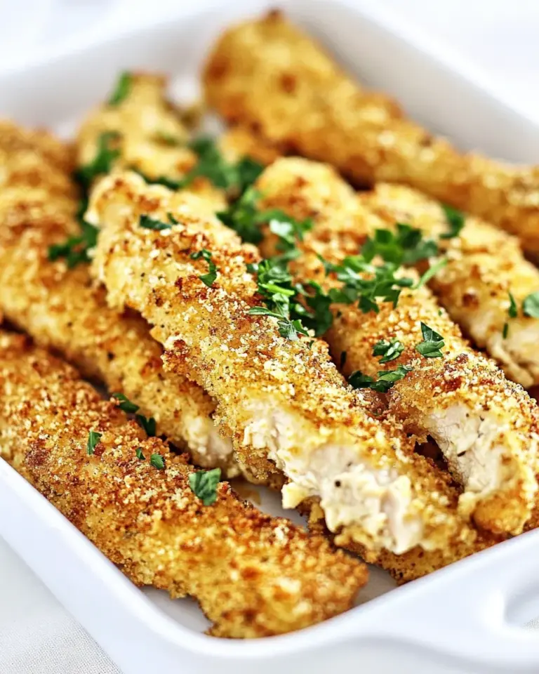Homemade Baked Garlic Cheddar Chicken Strips recipe photo