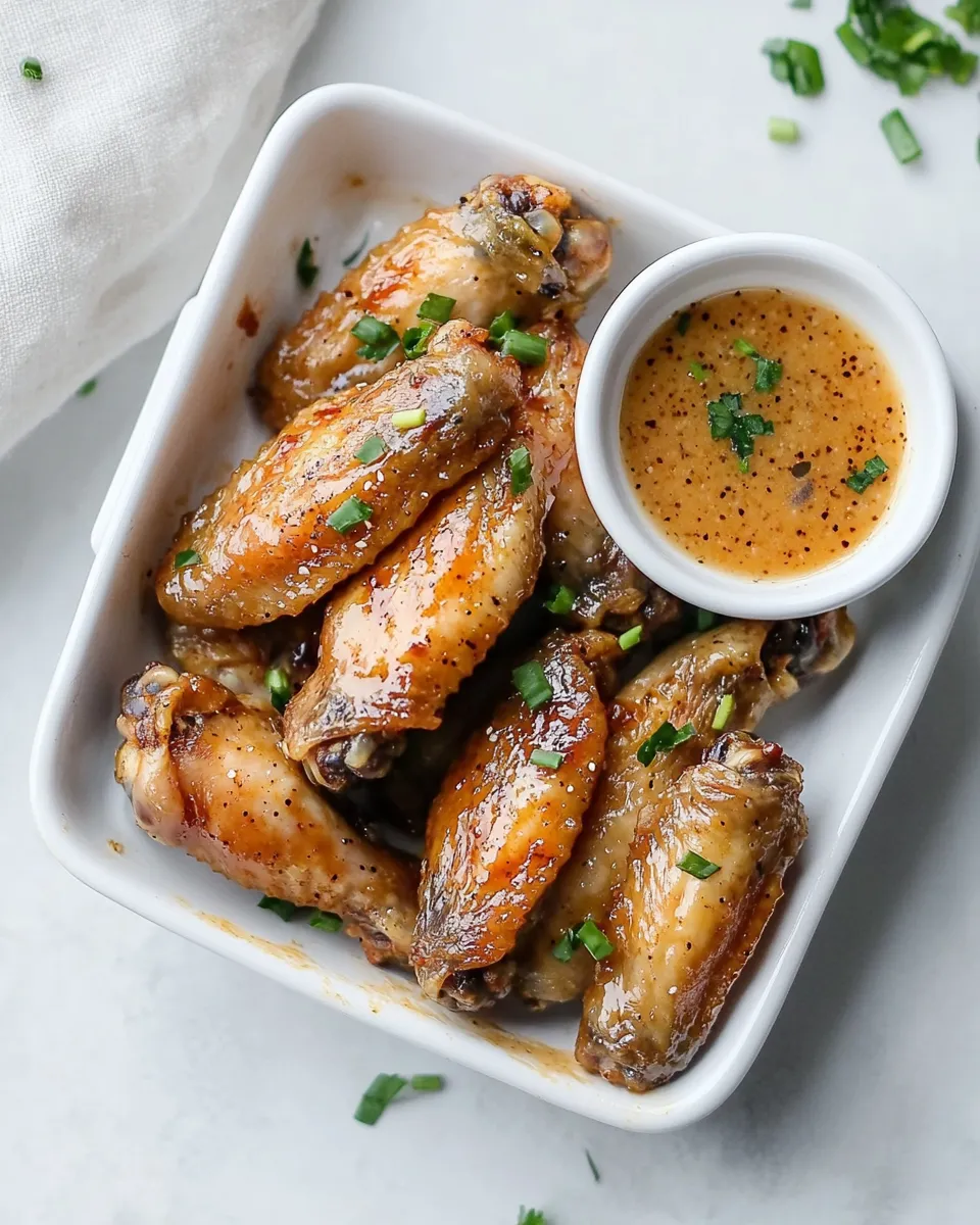 Easy Baked Honey Mustard Chicken Wings food shot