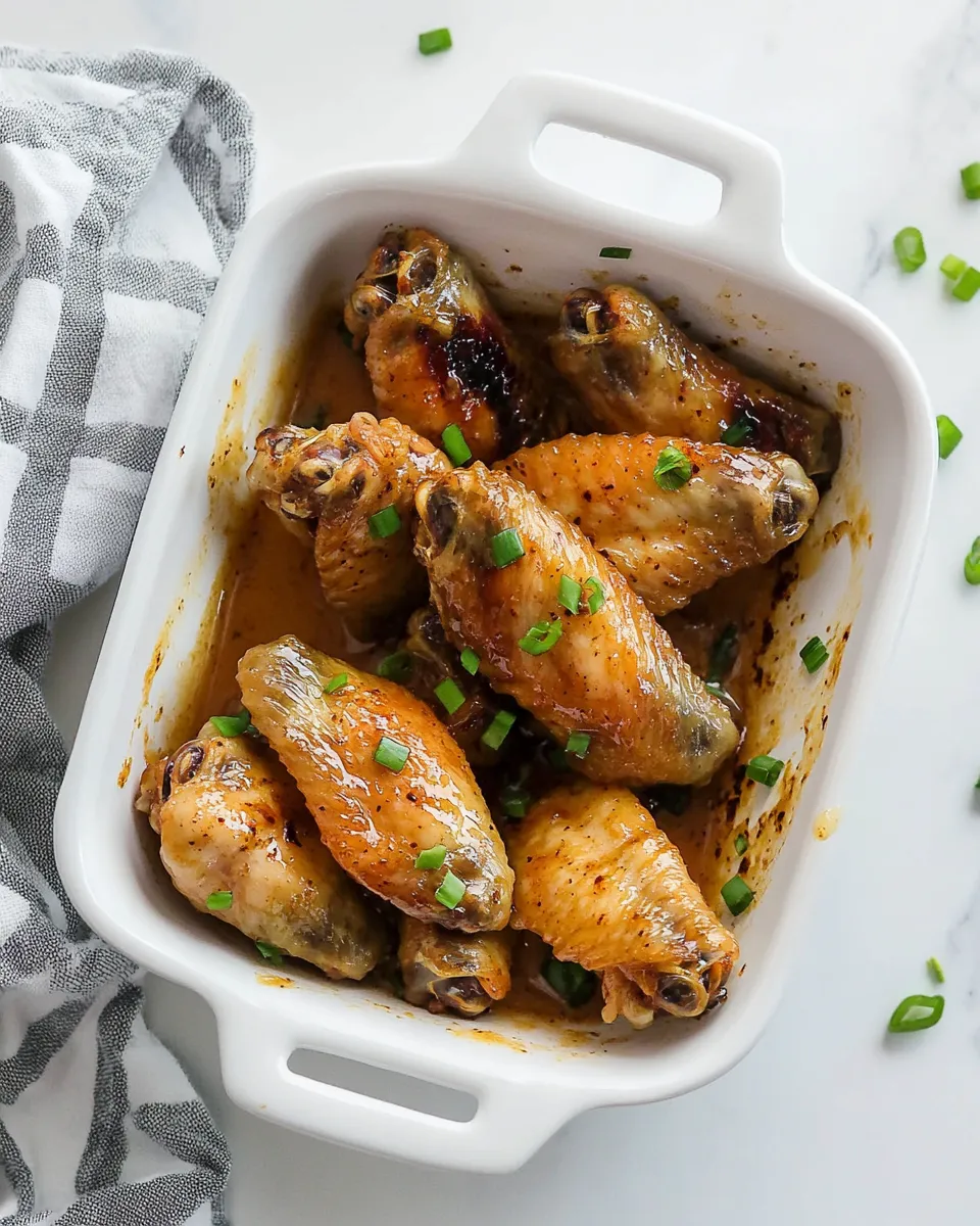 Delicious Baked Honey Mustard Chicken Wings plate image