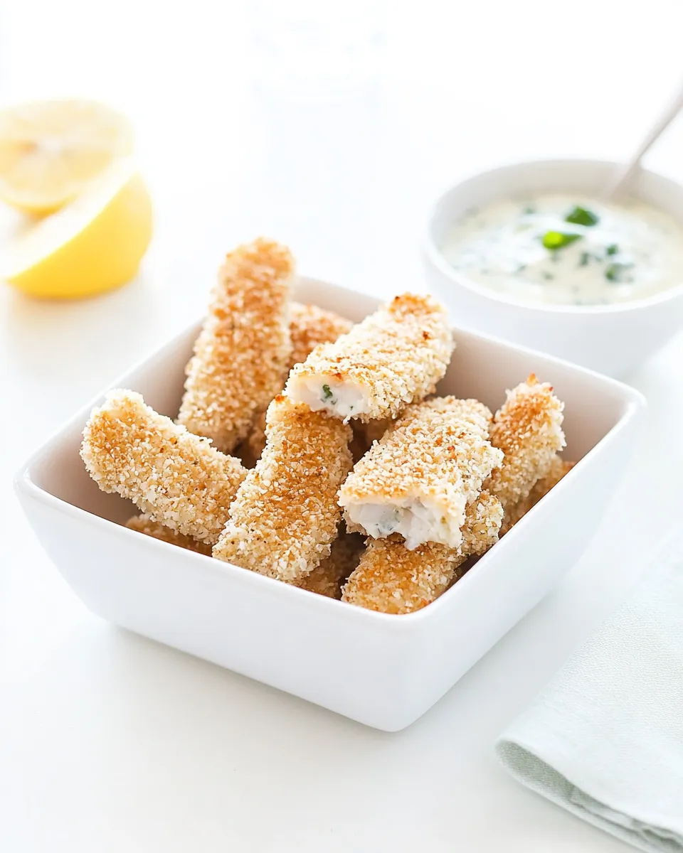 Easy Baked Panko Fish Sticks with Lemon-Caper Mayonnaise image