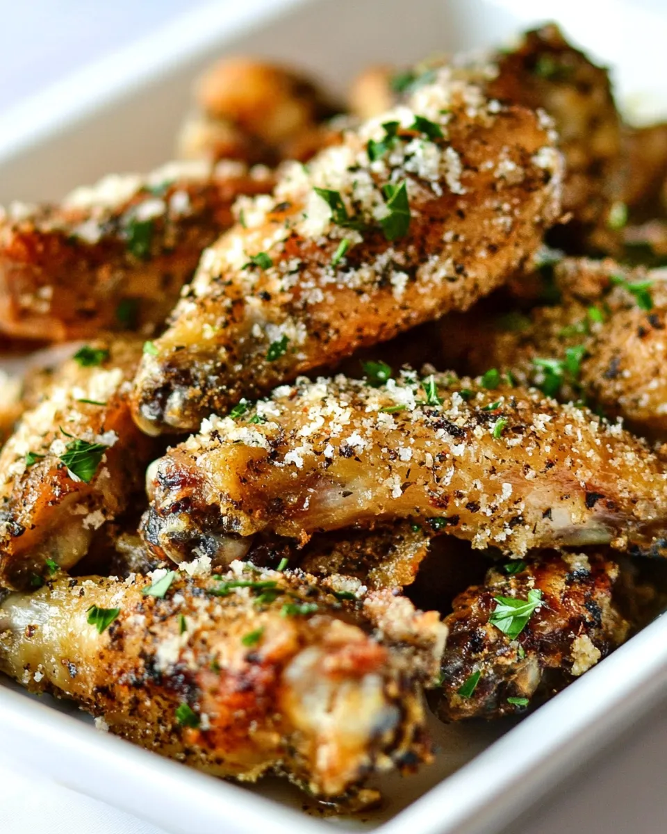 Delicious Baked Parmesan Garlic Chicken Wings Recipe shot