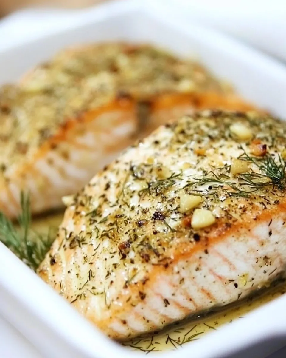 Easy Baked Salmon with Dill and Garlic shot