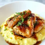 Homemade Balsamic Orange Glazed Chicken with Creamy Goat Cheese Polenta photo