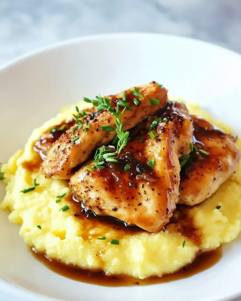 Homemade Balsamic Orange Glazed Chicken with Creamy Goat Cheese Polenta photo