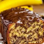 Homemade Banana Bread with Chocolate Glaze photo