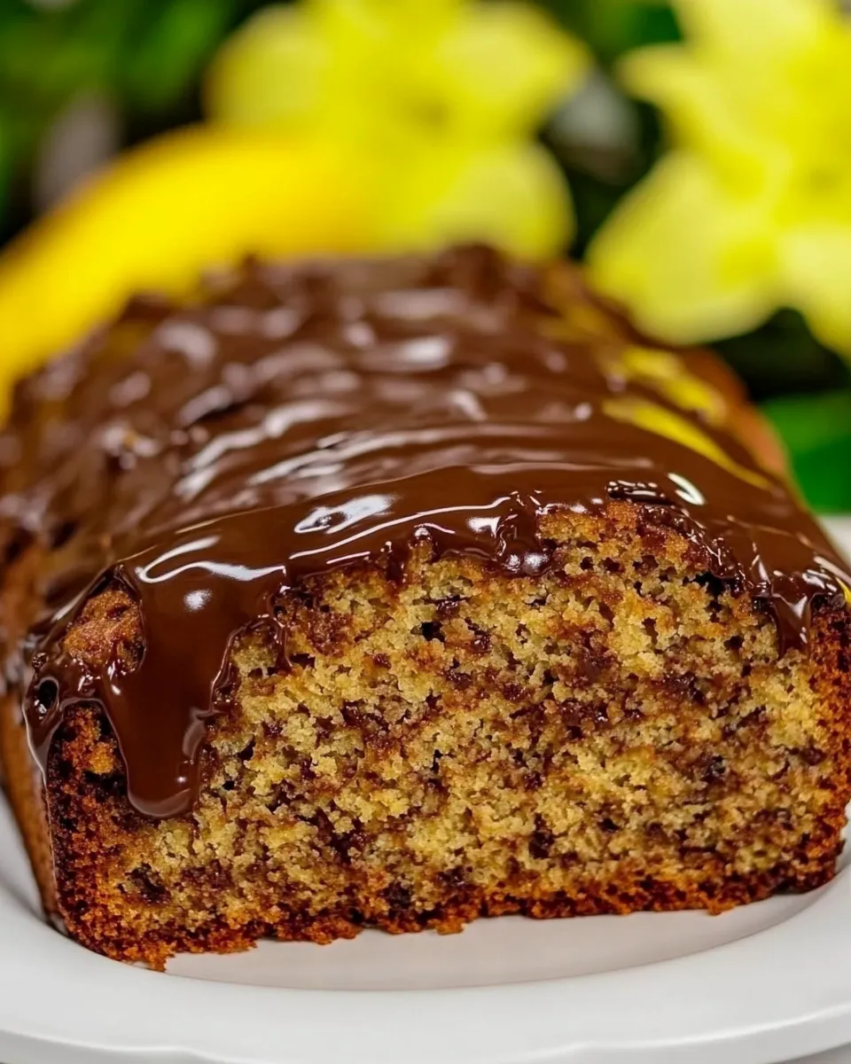 Classic Banana Bread with Chocolate Glaze image