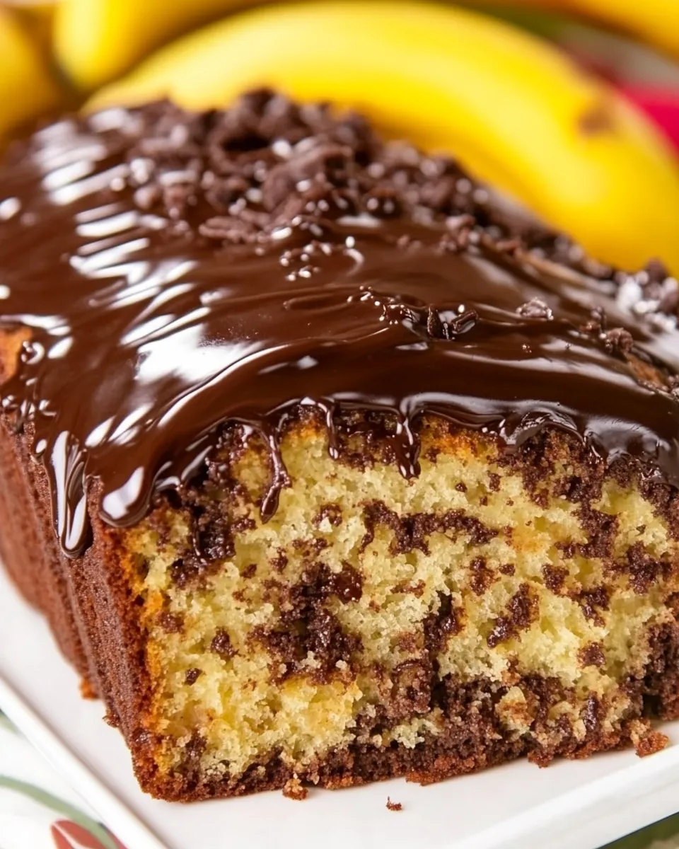 Easy Banana Bread with Chocolate Glaze recipe photo