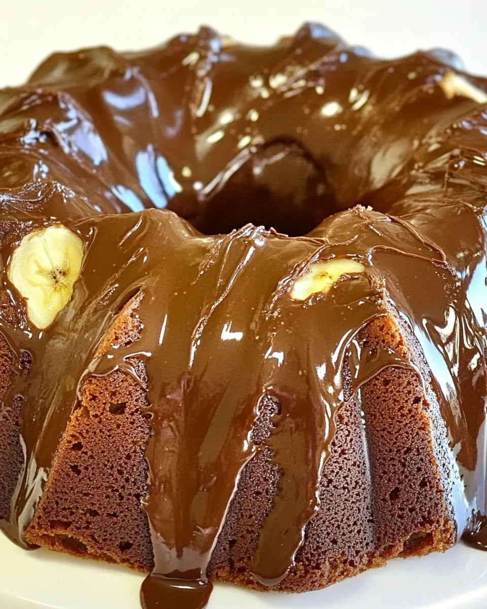 Delicious Banana Bundt Cake with Chocolate Glaze Recipe picture
