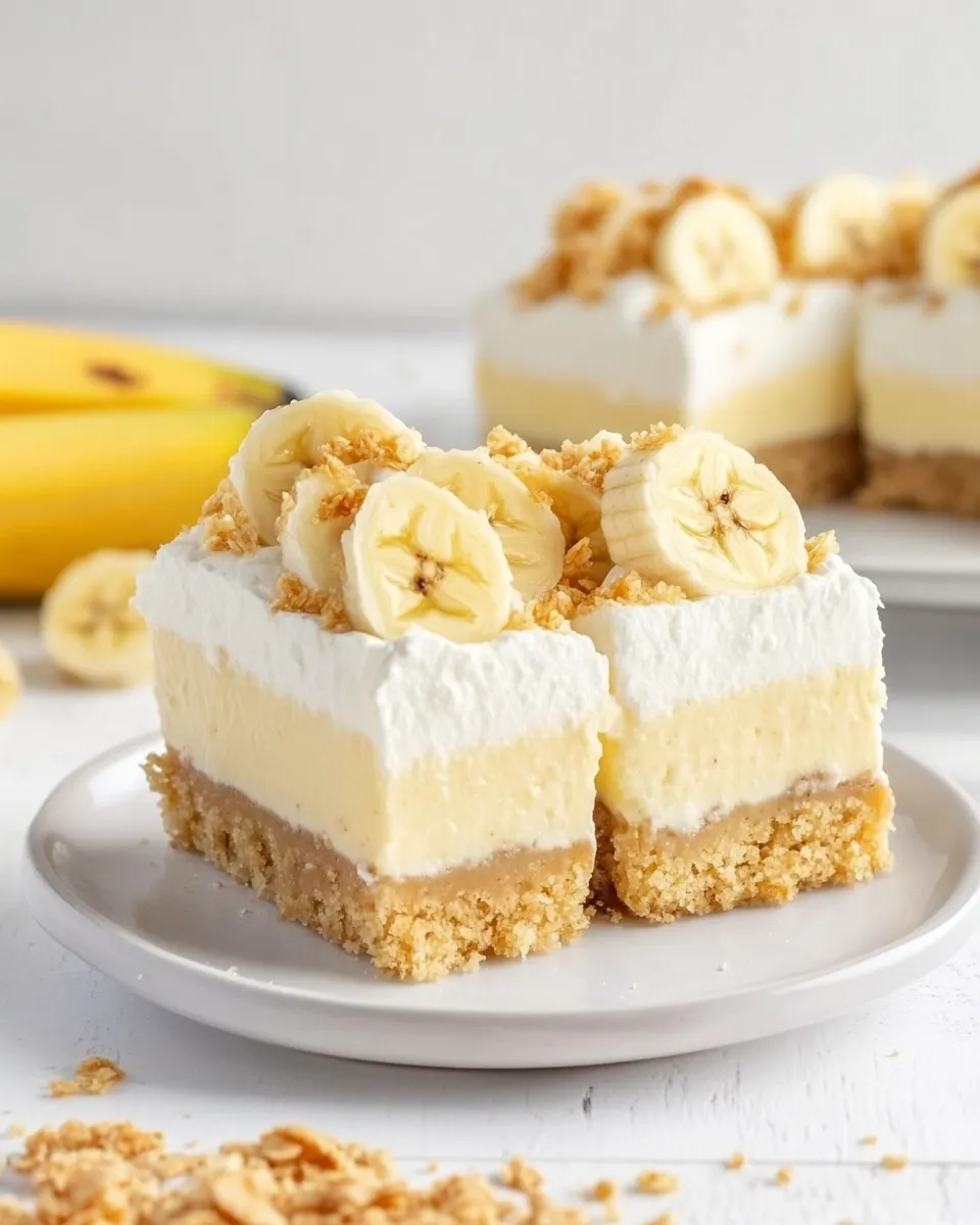 Delicious Banana Pudding Cheesecake Bars dish photo