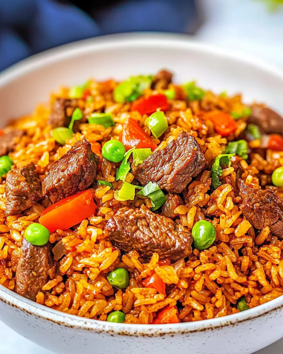 Delicious Beef Fried Rice shot