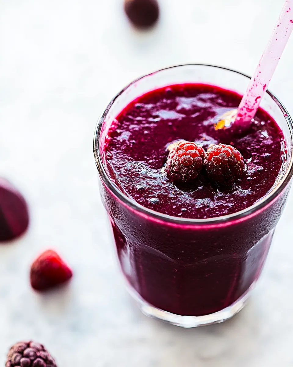 Homemade Beet and Berry Smoothie photo