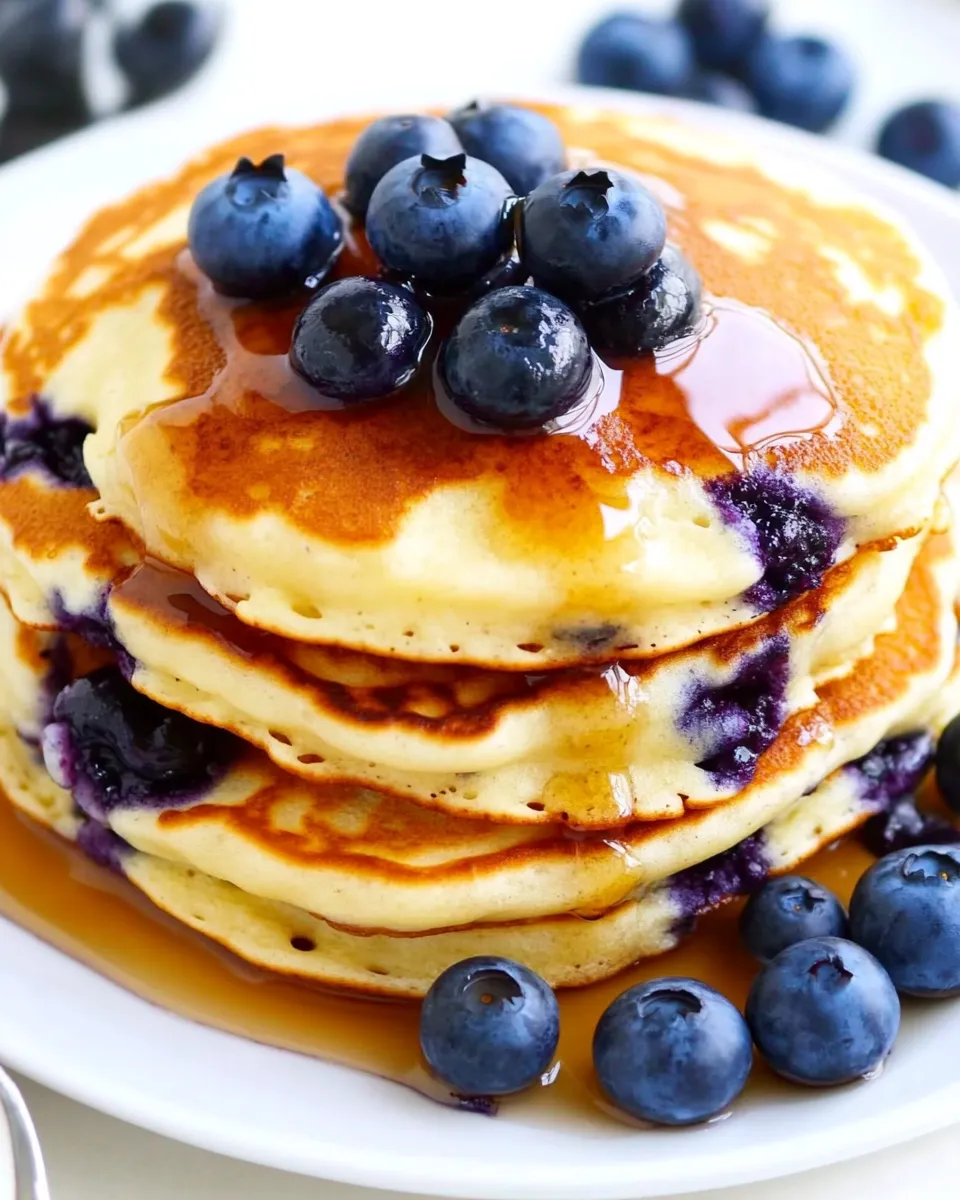Easy Best Blueberry Pancakes food shot