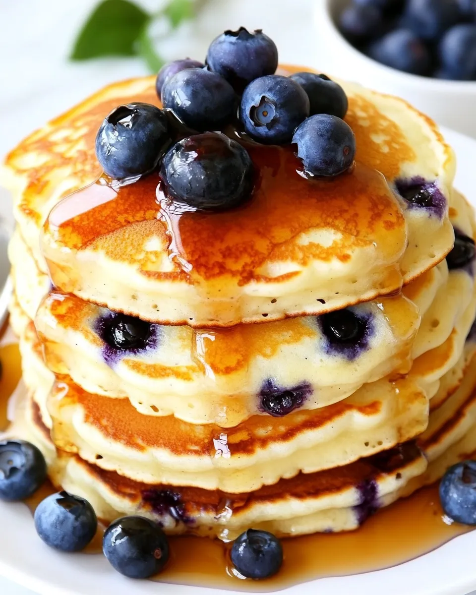 Delicious Best Blueberry Pancakes plate image