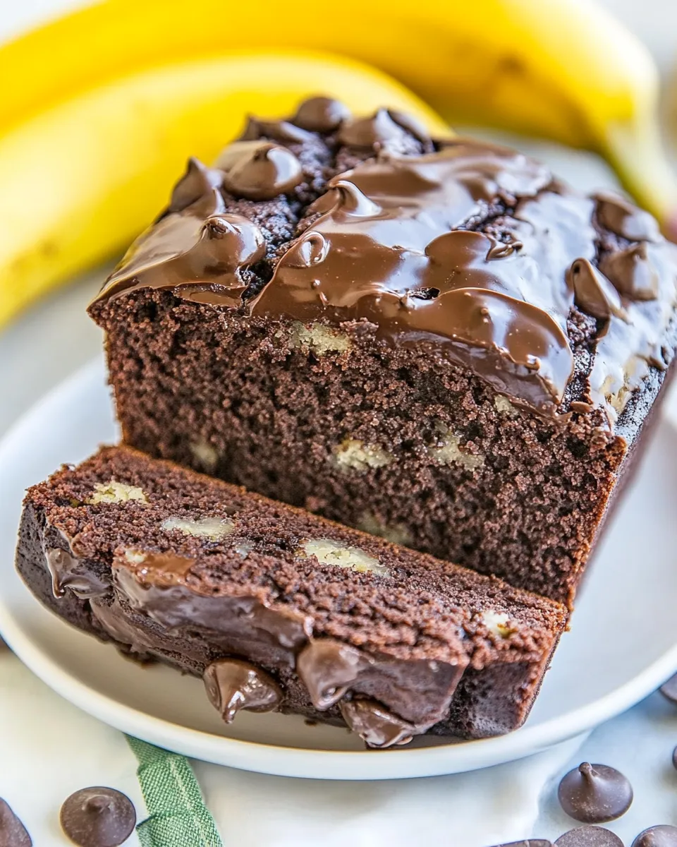 Delicious Best Chocolate Banana Bread shot